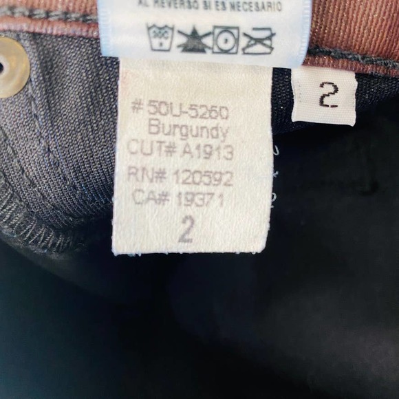 Cachè Deadstock Coated 4 Pocket Wine Skinny Strech Jeans Jegging Size 2 Wet Look - Picture 15 of 15